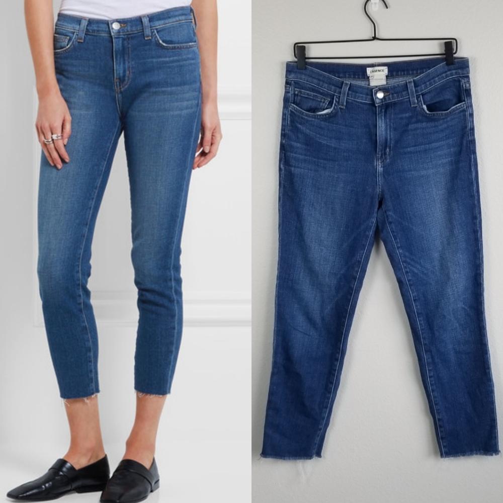 L'Agence Marcelle French Slim Fit Jean in Authentique Wash with Raw Hem Size 29